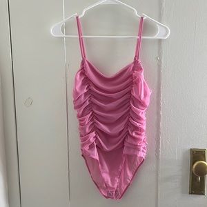 Pink scrunch bodysuit